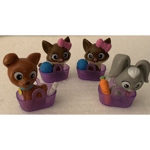 Barbie Mini Puppy Bone Kitten Ball of Yarn Bunny Carrot Pet Carrier Playsets Lot